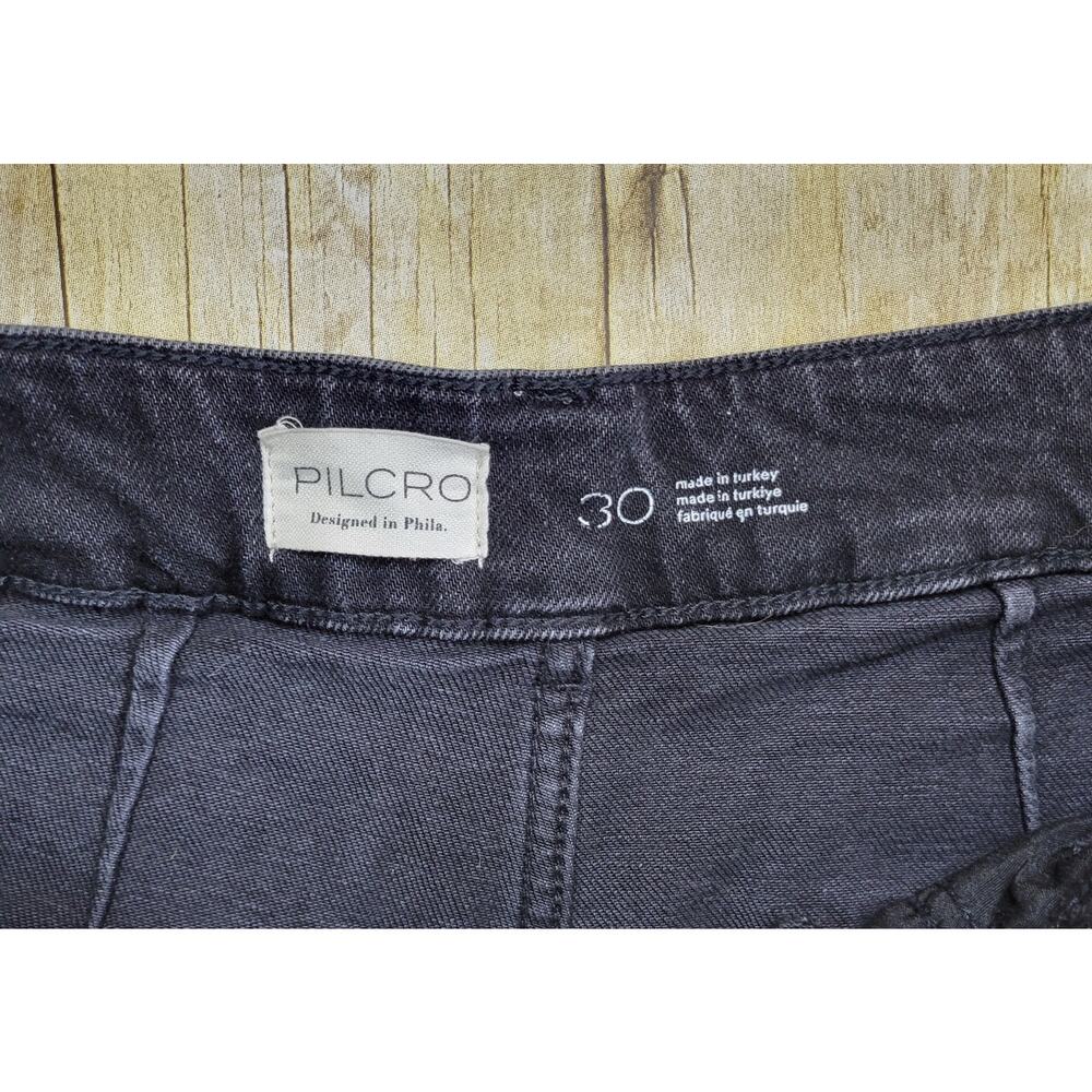 PILCRO The Skipper High Rise Cropped Wide Leg Black Wash Size 30 - Picture 4 of 14